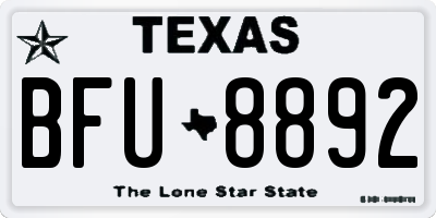 TX license plate BFU8892