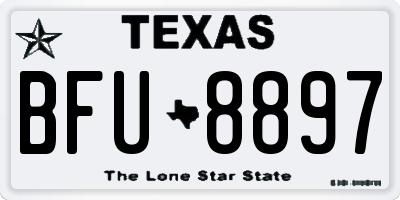 TX license plate BFU8897