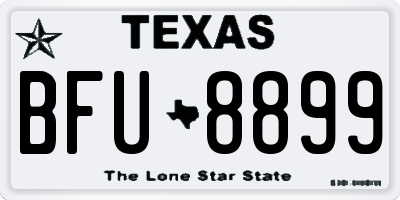 TX license plate BFU8899
