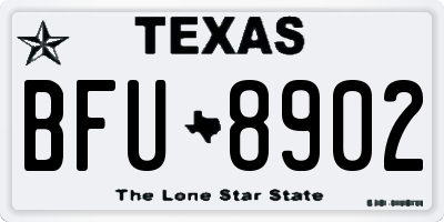 TX license plate BFU8902