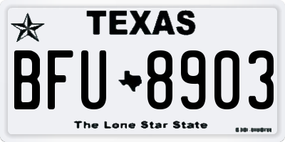 TX license plate BFU8903