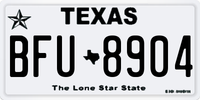 TX license plate BFU8904