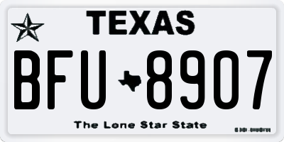 TX license plate BFU8907