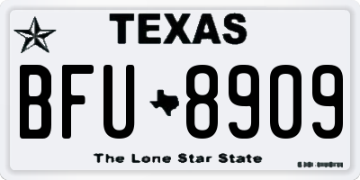 TX license plate BFU8909