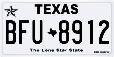 TX license plate BFU8912