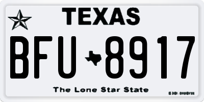 TX license plate BFU8917