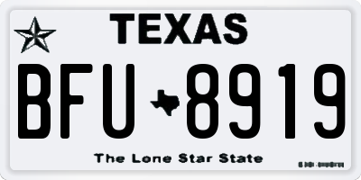 TX license plate BFU8919