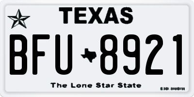 TX license plate BFU8921