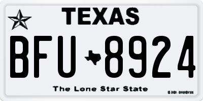 TX license plate BFU8924