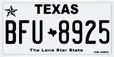 TX license plate BFU8925