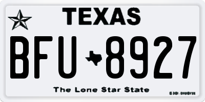 TX license plate BFU8927