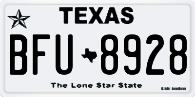 TX license plate BFU8928