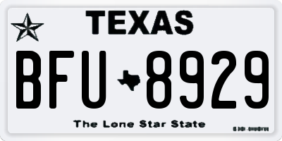 TX license plate BFU8929