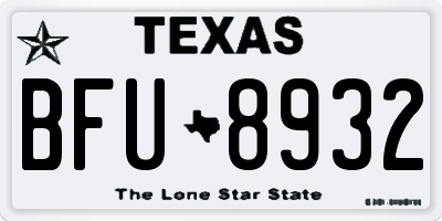 TX license plate BFU8932