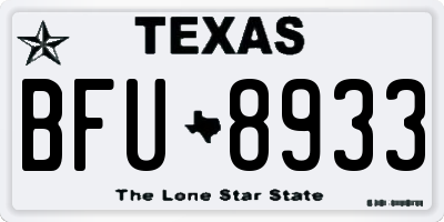 TX license plate BFU8933