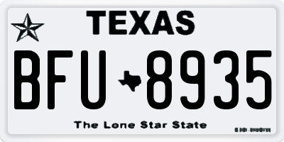 TX license plate BFU8935