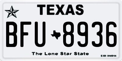 TX license plate BFU8936