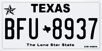 TX license plate BFU8937