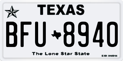 TX license plate BFU8940