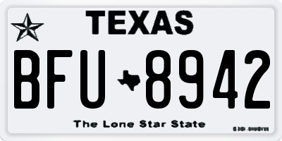 TX license plate BFU8942