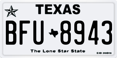TX license plate BFU8943