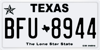 TX license plate BFU8944