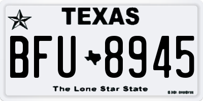 TX license plate BFU8945