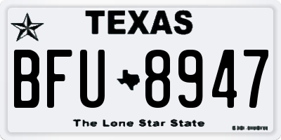 TX license plate BFU8947