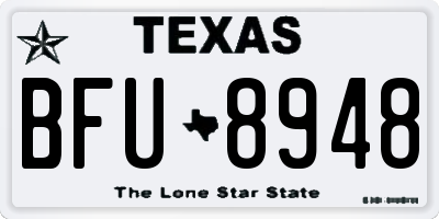 TX license plate BFU8948