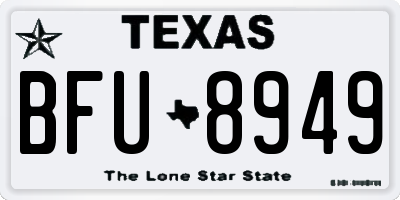TX license plate BFU8949