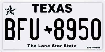TX license plate BFU8950