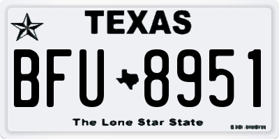 TX license plate BFU8951