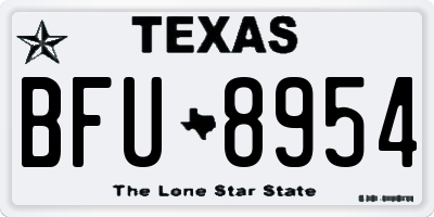 TX license plate BFU8954