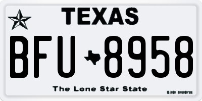 TX license plate BFU8958