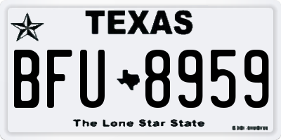 TX license plate BFU8959