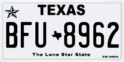 TX license plate BFU8962