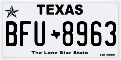 TX license plate BFU8963