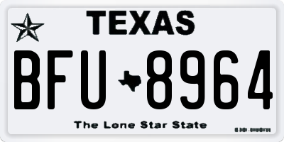 TX license plate BFU8964