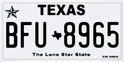 TX license plate BFU8965