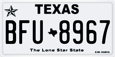 TX license plate BFU8967