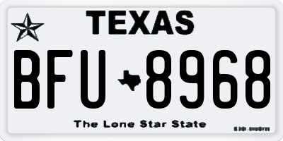 TX license plate BFU8968