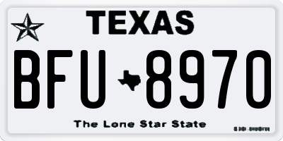 TX license plate BFU8970