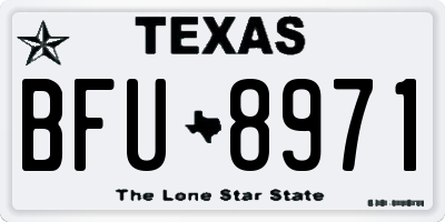 TX license plate BFU8971