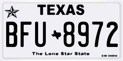 TX license plate BFU8972