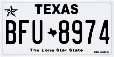 TX license plate BFU8974