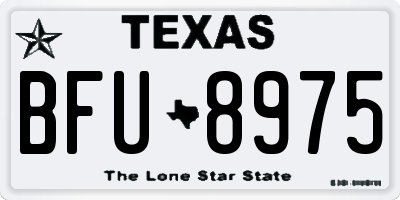 TX license plate BFU8975
