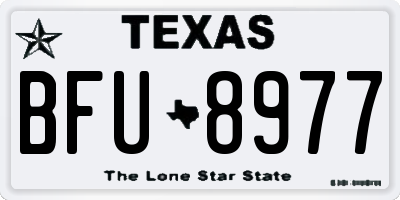 TX license plate BFU8977