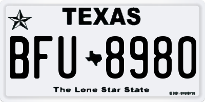 TX license plate BFU8980