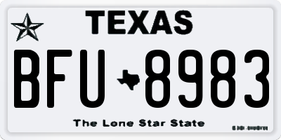 TX license plate BFU8983