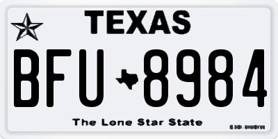 TX license plate BFU8984